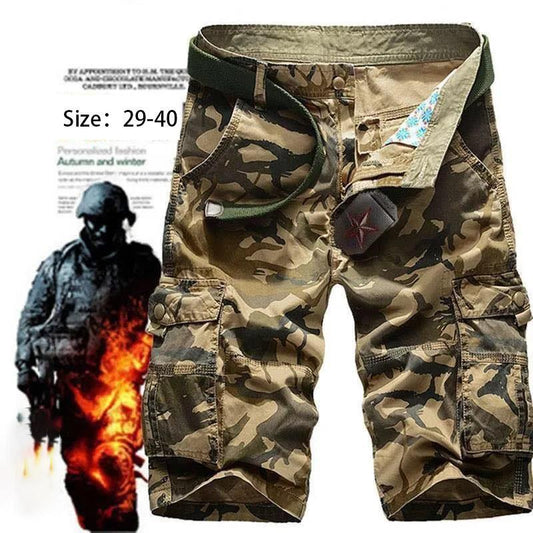 Men's Summer Camouflage Five-point Shorts Pure Cotton Multi-pocket Loose Large Size Casual Outdoor Shorts Beach Overalls