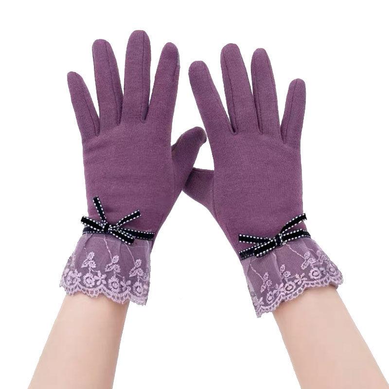 Winter Women's Warm Gloves Cute Student Cotton Plus Velvet Padded Cycling Cold-proof Touch Screen Gloves