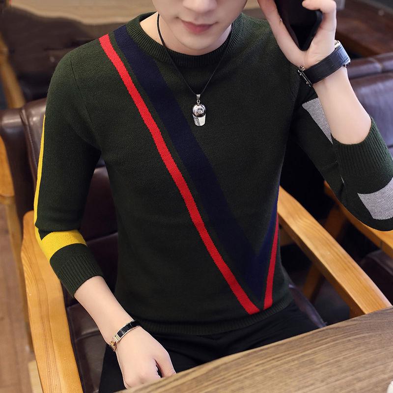 Pullovers Men Brand Clothing 2019 Autumn Winter Wool Slim Sweater Men Casual Striped Pull Jumper Men