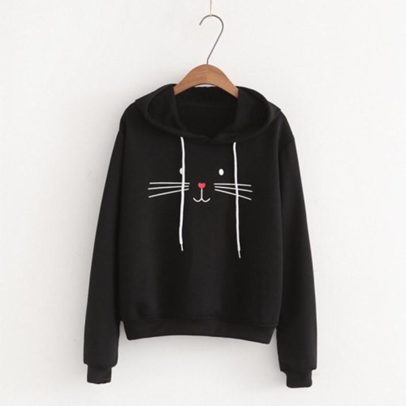 Hooded tops autumn and winter sweater cotton women's sweatshirt wild large size long sleeve warm