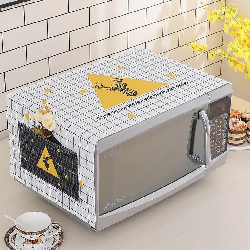 Microwave Hood Oil-proof Dust-proof Cloth Oven Universal Cover Towel Household Cotton Linen Cloth Art Cover Cloth