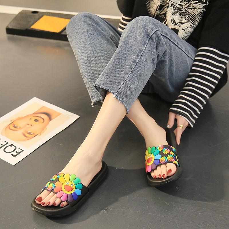 Slippers Female Summer Korean Version of The Net Red Fashion Wear Slippers Ins Home Soft Bottom Non-slip Female Student Sandals and Slippers