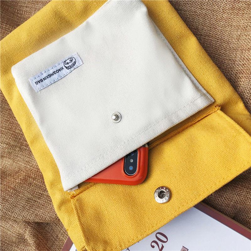 Small Bag Slanting Female Fashion colorful Shoulder Bag Canvas bag Phone Coin Wallet