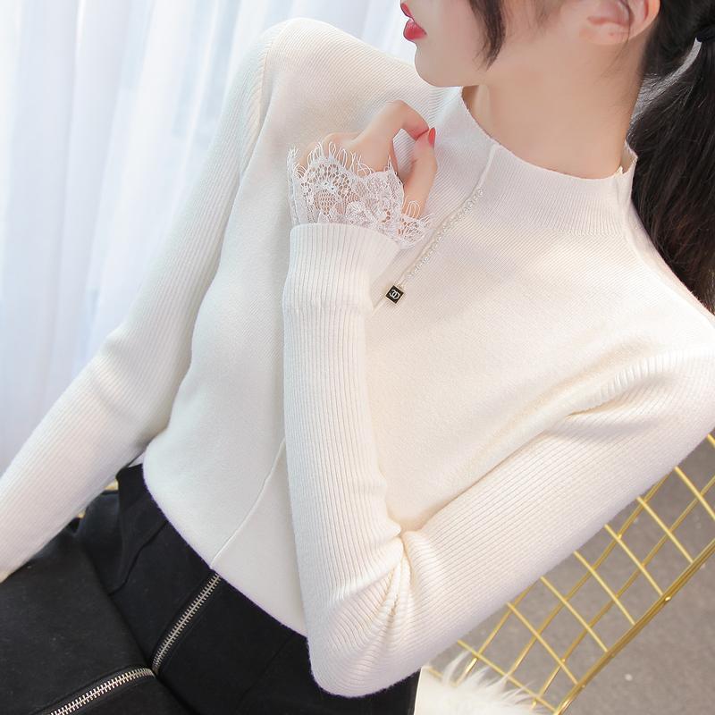 Autumn and Winter  Turtleneck  Top All-match Long-sleeved Knitted Bottoming Shirt Loose and Simple Women's Sweater