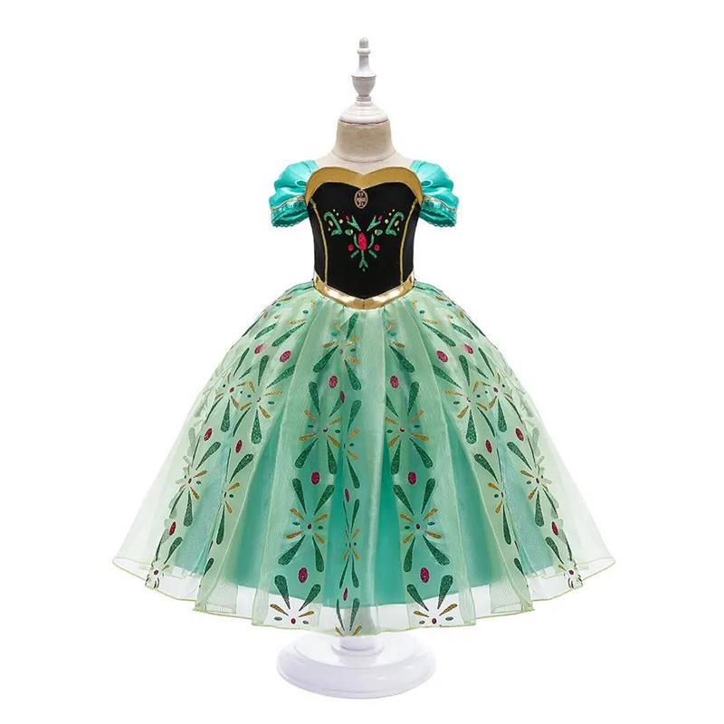 Frozen Princess Dress Summer Anna Girls Short Sleeve Dress Children's Performance Dress Birthday Performance Dress