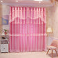 Simple and Modern Princess Style Lace Net Red Shade Curtains for Living Room and Bedroom Curtains (150×270cm)