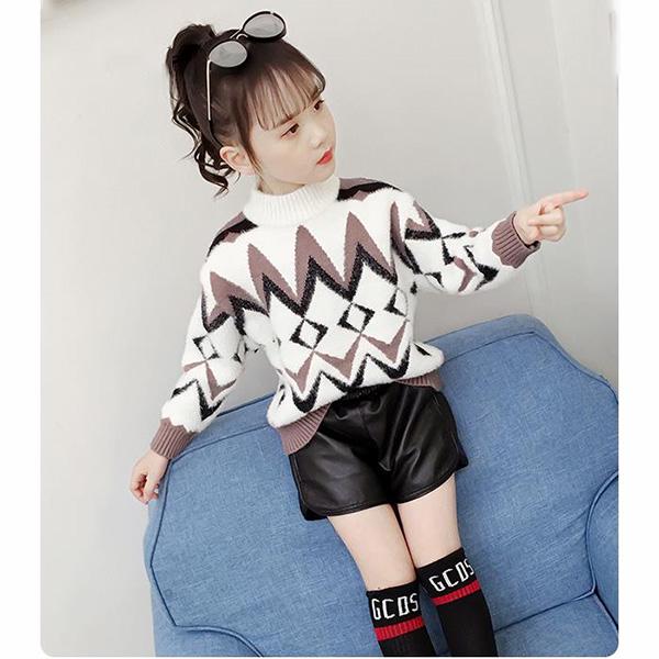 Autumn and Winter Thick Sweater Girl Slim Long-sleeved Bottoming Blouse Children's Sweater