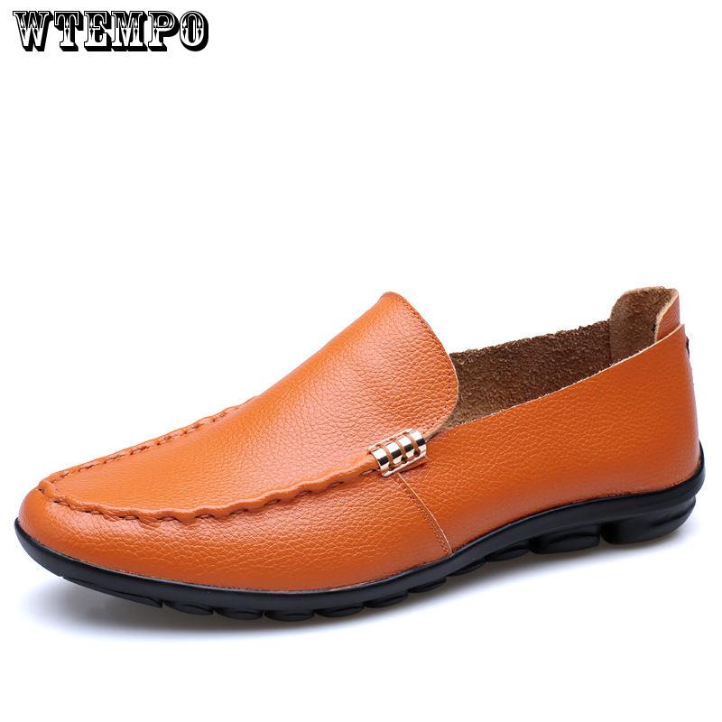 Men Casual Shoes Summer Leather Men Loafers Moccasins Slip On Mens Flats Breathable Shoes