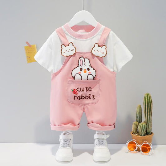 Baby Children's Suit Summer Short-sleeved Children's Clothing Cute Overalls Cartoon Pattern For Boys and Girls