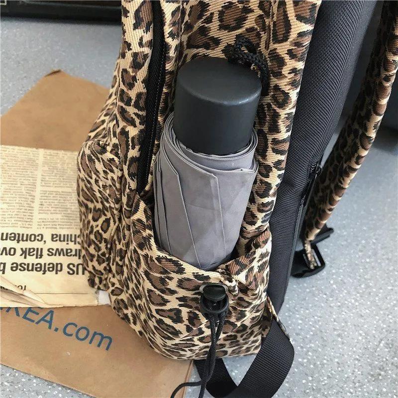 Leopard Zebra Print Unisex High-capacity Multi-layer Canvas Backpack Travel Shopping Student Schoolbag Casual Simple