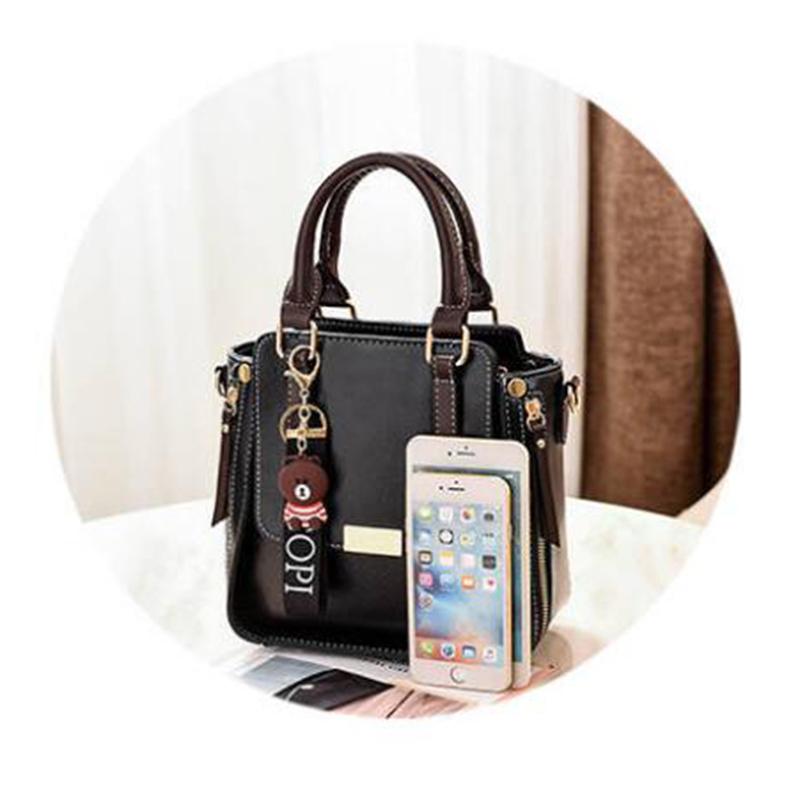 Women's Top-handle bag Small crossbody bag Zipper messenger bags for Iphone With Little bear pendant