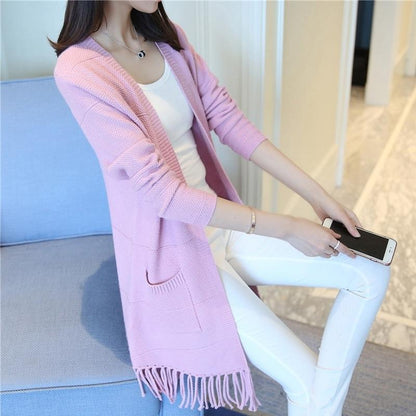 Mid-length Autumn and Winter Coat Casual Long-sleeved Knitted Cardigan Loose Sweater