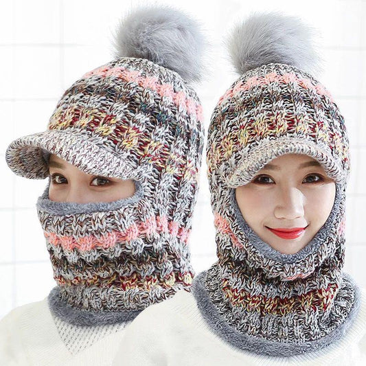 Autumn winter Warm hat Thick hat Fashion Woman hat Plush Cotton hat Trendy wild hat Windproof hat