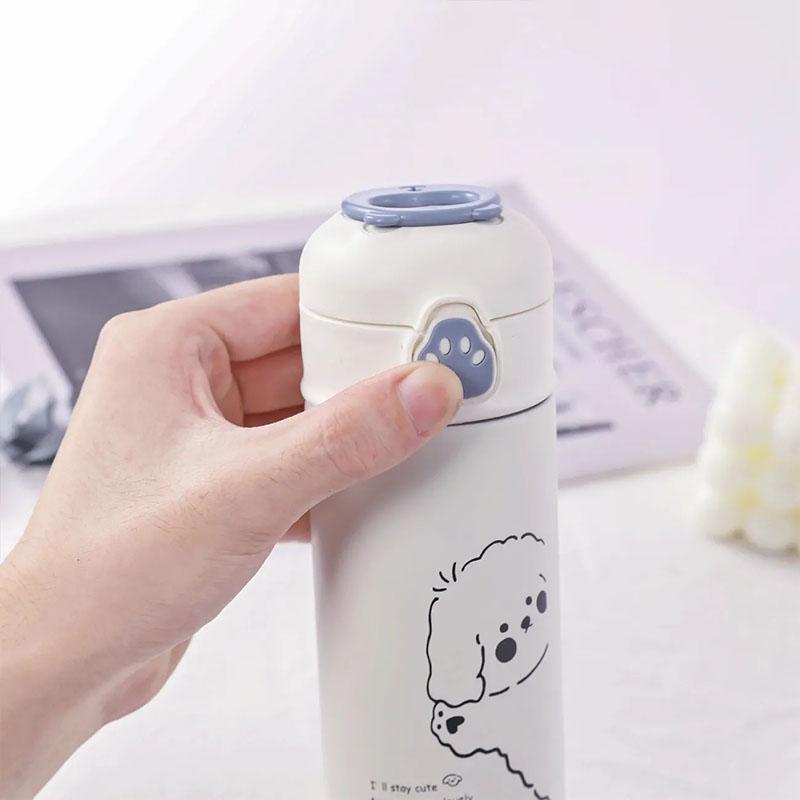 Straw Thermos Cup Male and Female Students Korean Version of Large-capacity 304 Stainless Steel Children's Water Cup Vacuum Flasks