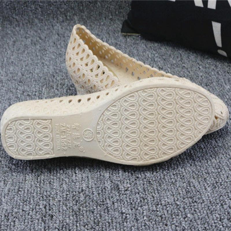 Plastic Sandals Women's White Nurse Shoes Wedges with Holes Shoes Pregnant Non-slip Women's Mother Shoes