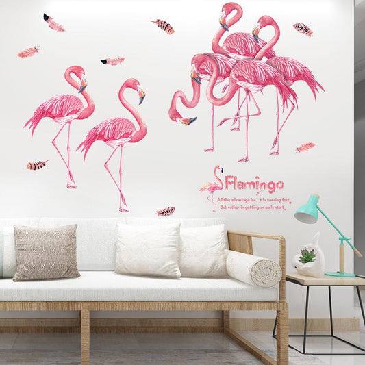 Flamingo bedroom study living room wall porch corridor decoration removable wall stickers