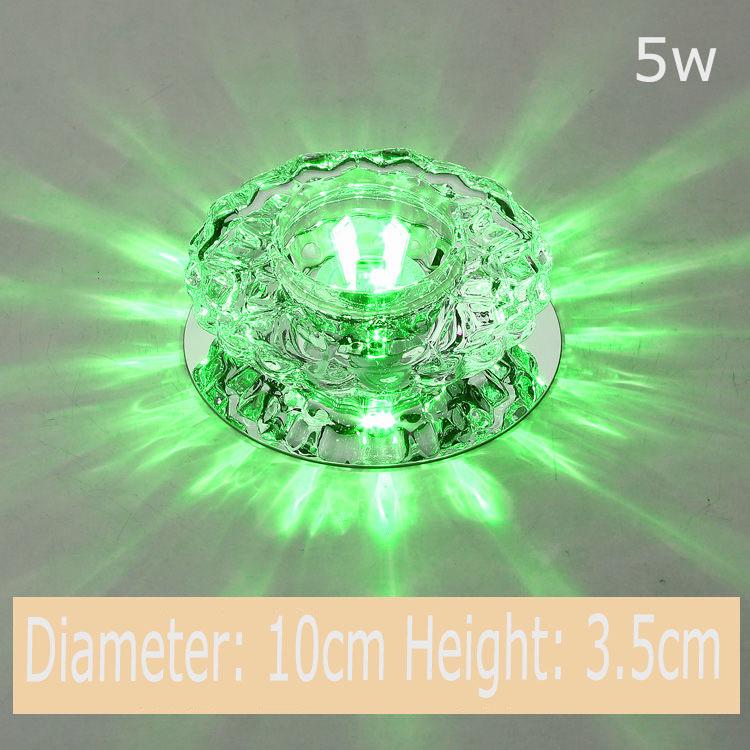 5W LED Crystal Recessed Ceiling Light Warm White+RGB 3 Modes Mini down Lamp Light Aisle Corridor