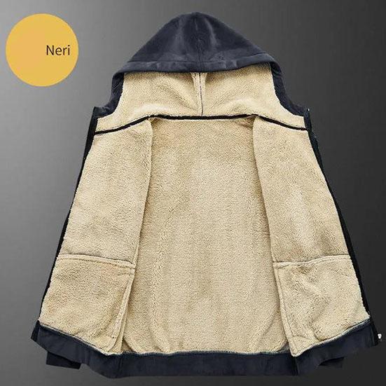 Men's Winter Hooded Sweater Plus Size Velvet Slim Thick Men's Jacket Men's Warm Cotton Zipper Coat