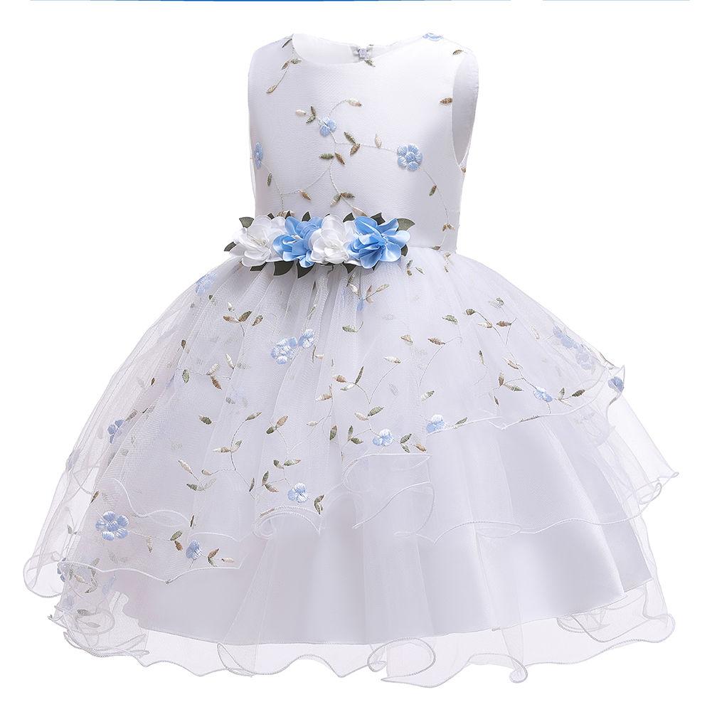 Lovely Print Flower Little Baby First Communion Dress Birthday Party Dress For Girls