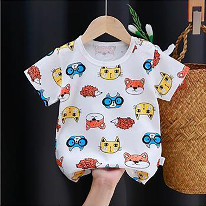 Summer Kids Cute Printing T Shirts Short Sleeve Tops Korean Style O-neck Loose T Shirts For Children Girls and Boys