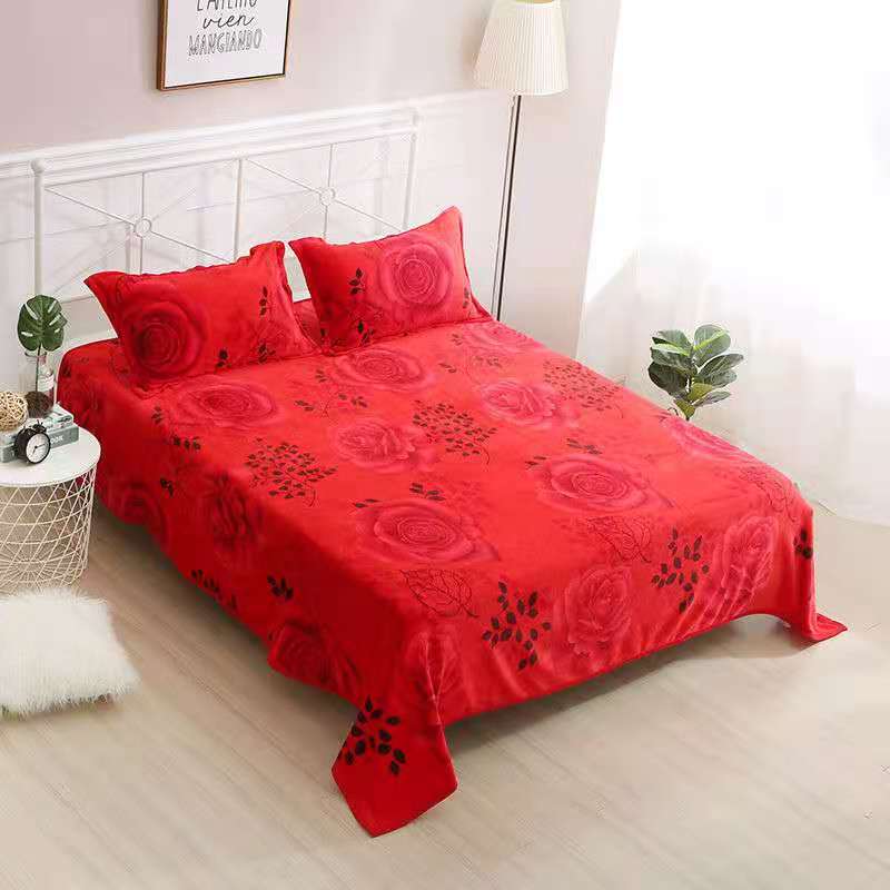 Soft Solid Blankets Flannel Blankets Thick Coral Fleece Sheets Double-sided Plush Sheets Cover Quilt Mattress