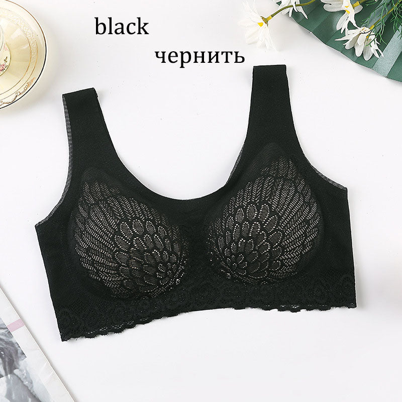 3PCS Latex Seamless Ladies Underwear Push Up Lightweight Comfortable Breathable Sports Lace Bra