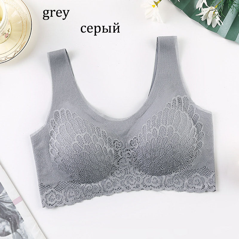 3PCS Latex Seamless Ladies Underwear Push Up Lightweight Comfortable Breathable Sports Lace Bra