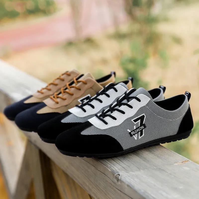 Men's Spring Large Size Canvas Shoes Autumn Soft Sole Breathable Casual Walking Running Shoes