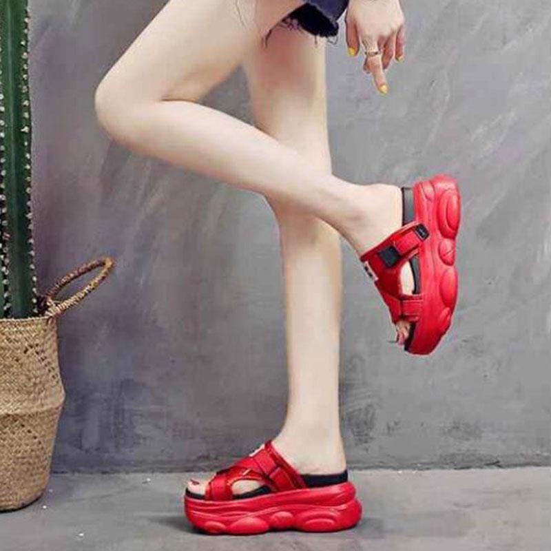 Platform Wedges Shoes Women Slippers Luxury Open Peep Toes Summer Shoes  transparent  Slippers Women Slides Wedge Sandals