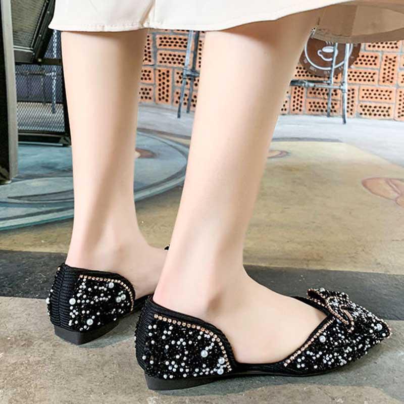 Plus Size 35-40 Summer Women Slippers Outdoor Bohemian Beach High Heels Wear-resistant Non-slip Office Lady Pearl Sandals