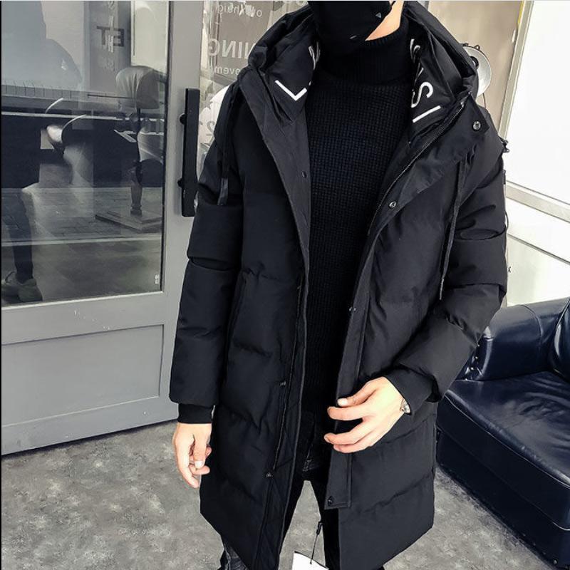 Mid-length Cotton-padded Jacket Men's Winter Trend Cotton-padded Jacket Men's Korean Style Slim-fitting Hooded Padded Jacket Winter Jacket