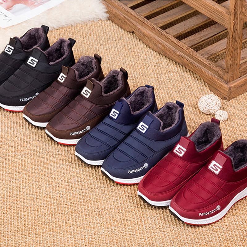 Casual Shoes Winter Boot Men's Fashion Warm Slip on Round Toe Short Ankle Shoes Cotton