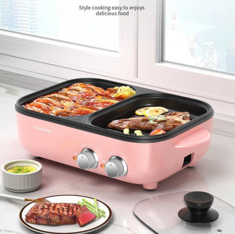 1200W BBC Heat Pot Machine Electric Bakeware Smokeless Fried Steak Pan Multi-purpose Grill Pan Nonstick Pot