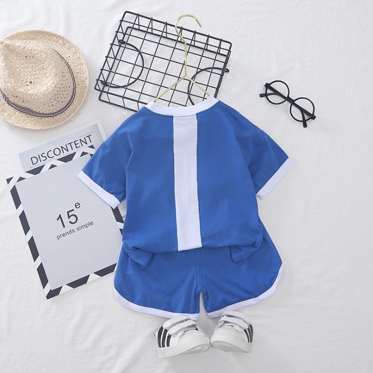 Children's Suit Summer Children's T-shirt Boys and Girls' Korean Style Set Sports Short Sleeve Suit