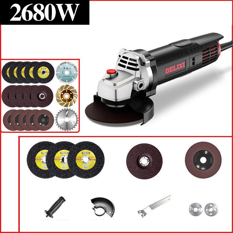 2680W Industrial Angle Grinder Deluxe Set Wired Cutter Handheld Polishing Machine Can Cut Metal Wood Stone 5m Line