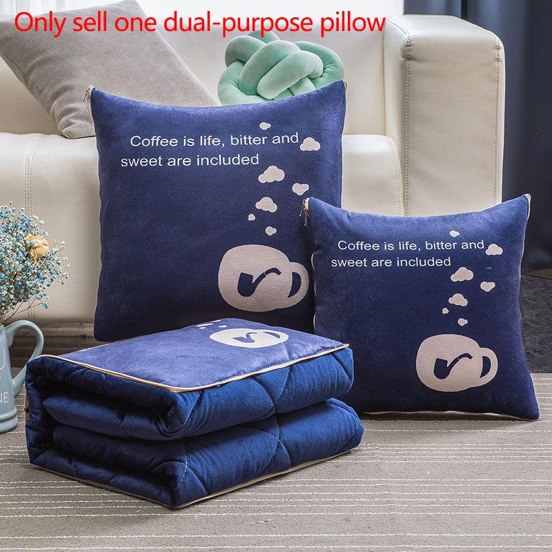 Winter Dual-use Pillow Variable Quilt Coral Fleece Home Sofa Pillow Car Warmth Artifact