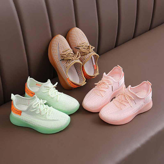 Size 26-37 Child Pink Sneakers Kids Mesh Breathable Non-slip Shockproof Basketball Shoes Lightweight Running Shoes Comfortable Deodorant Baby Shoes