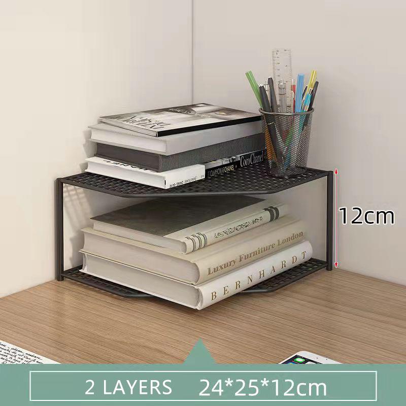 Desktop Corner Bookcase Corner Shelf Triangle Corner Bookcase Storage Rack Kitchen Bathroom Shelf Home Organizer Snack Storage Box