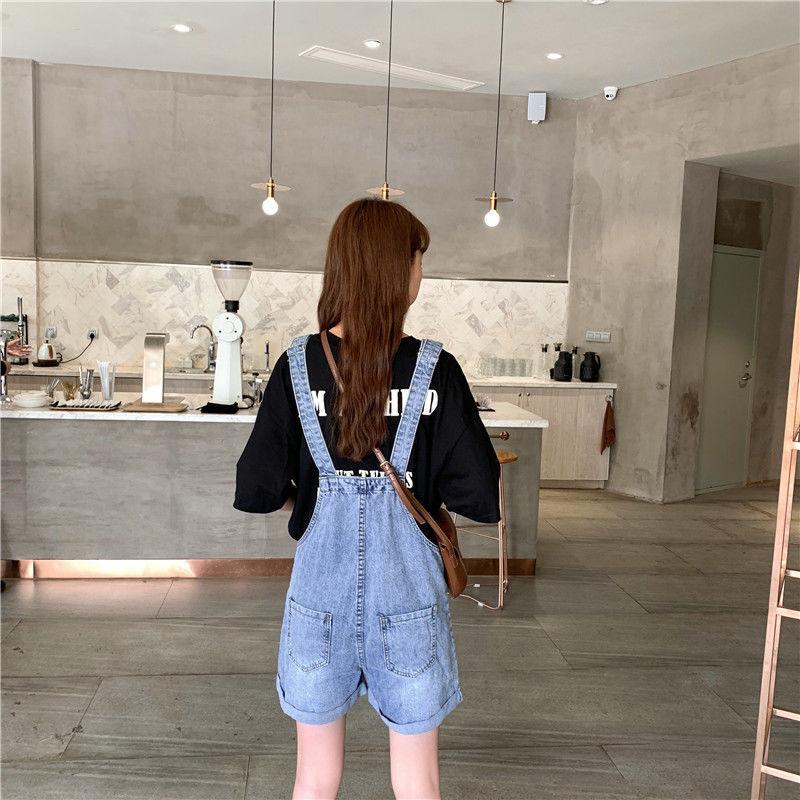 WTEMPO Woman Jeans Romper Pants Summer Denim Jumpsuit  Pockets Sleeveless Adjusted Overalls