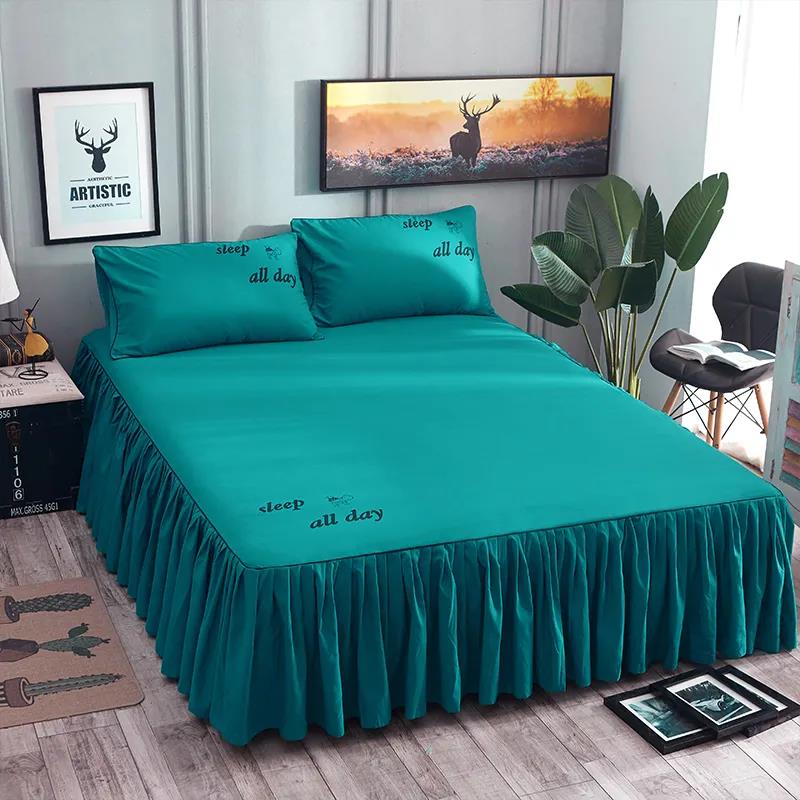 Four Seasons Universal Non-slip Mattress Cover Machine Washable Solid Color Bed Cover Double Bed Household