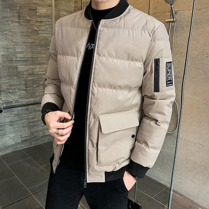 Men's Trendy Winter Coat Jacket Plus Velvet Thick Leather Jacket Fashion Warm Cotton Coat