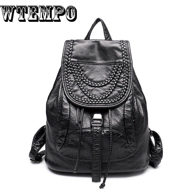 Women Backpacks Soft PU Leather Fashion Backpack Female European  Shoulder School Bags For Women