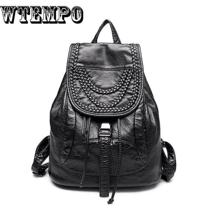 Women Backpacks Soft PU Leather Fashion Backpack Female European  Shoulder School Bags For Women