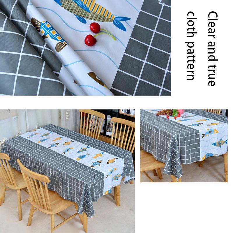 Tablecloth Waterproof and Oil-proof Disposable Pvc Table Mat Desk Cover Cloth Nordic Rectangular Home Coffee Table Cloth Fabric