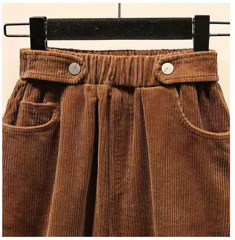 Fall/winter Corduroy Skirt Women Long Loose High Waist A-line Skirt Plus Size Corduroy Skirt