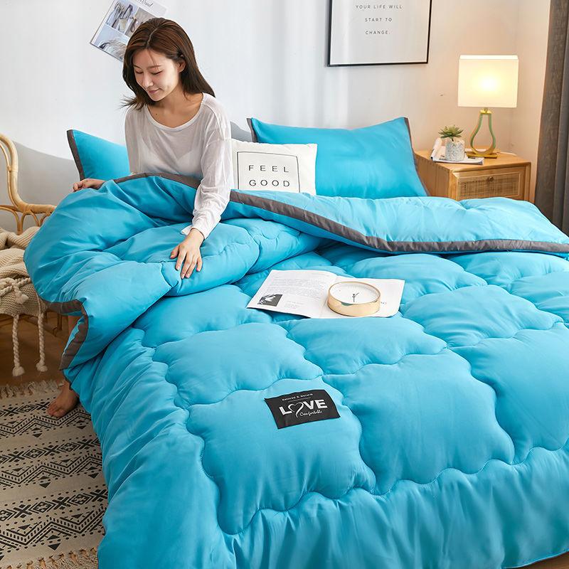 Winter Quilt Solid Color Thickened Washed Quilt Core Three-dimensional Warm Winter Quilt Quilt Double Bedding Bed Linings