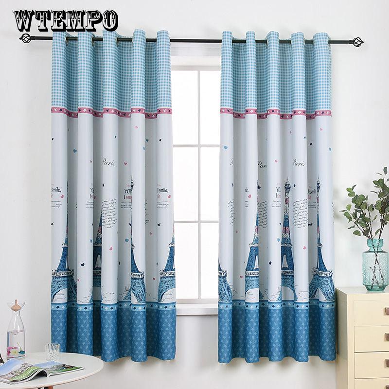 Printed Blackout Short Curtain Fabric Modern Minimalist Shade Bedroom Simple Short Curtain