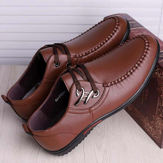 Leather Shoes Men's Spring and Summer Casual Soft Bottom Soft Surface Men's Youth Shoes Breathable Men's Shoes