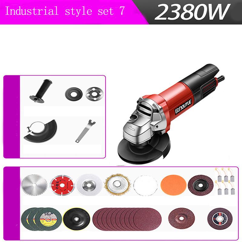 Industrial Electric Angle Grinder Set Multi-function Grinder Cutting Machine Supports 100mm RouletteA