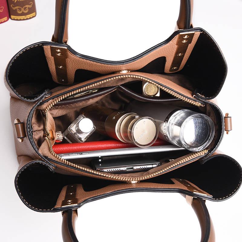 Female Bag Leather Texture Handbag Fashion All-match Messenger Bag Middle-aged European and American Ladies Bag